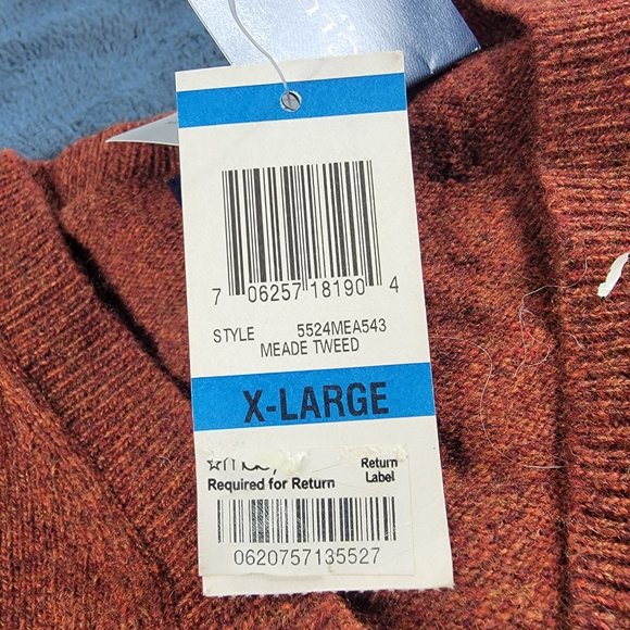 Club Room Mens XL Orange Pullover Sweater Lambs Wool Long Sleeve Warm Casual - Picture 6 of 11